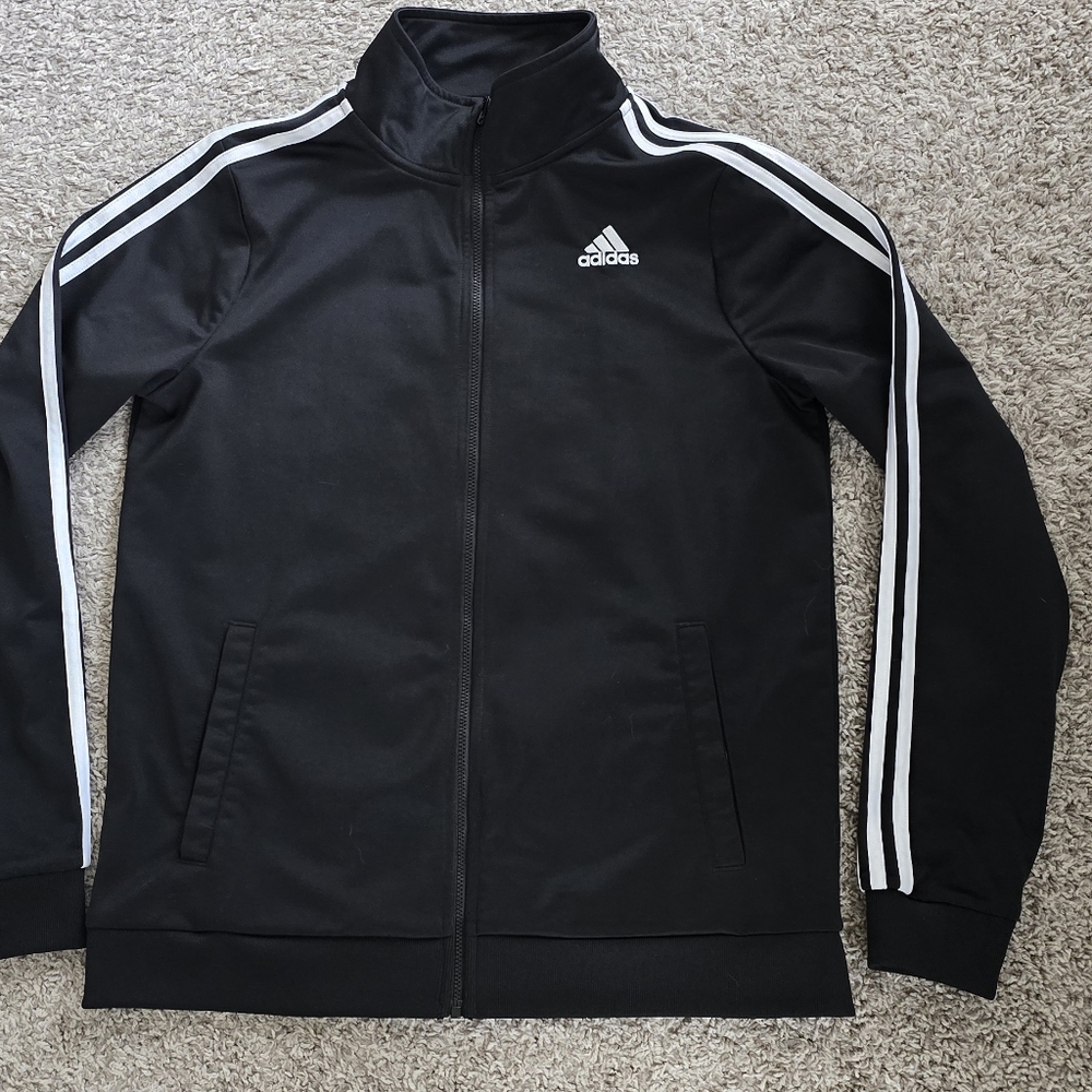 Adidas Black Jacket with White Accents BOYS sz XL